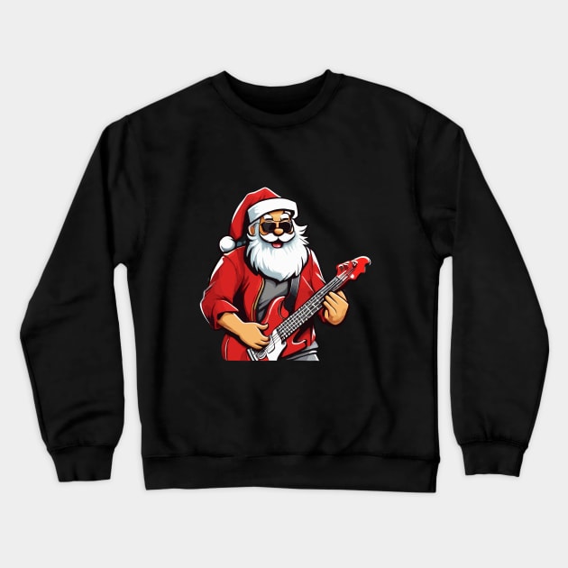 Santa Claus Music Guitar Crewneck Sweatshirt by Prime Quality Designs